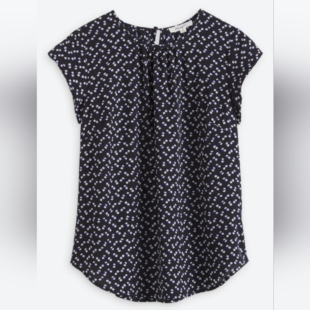 MONDAY FUN Kaden Pleated Short Sleeve Blouse
